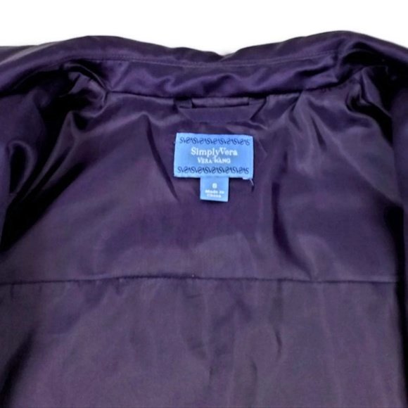 Simply Vera Vera Wang Purple Half Sleeve Button Front Dressy Jacket Womens Small - Picture 8 of 12